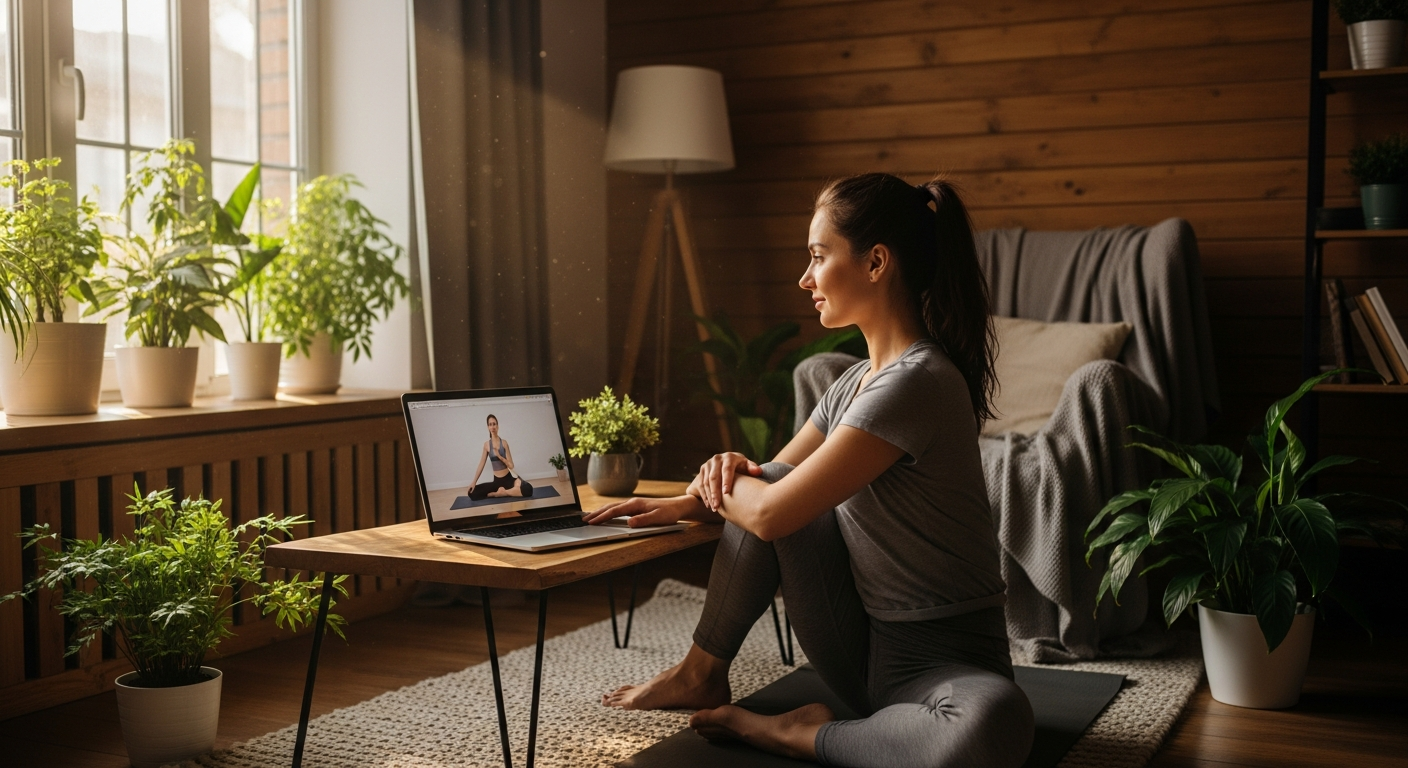 Онлайн занятие йогой дома
